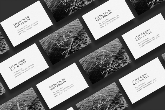 Steph and Kati business card mockups