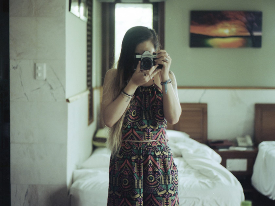 Self portrait of myself in the relfection of a mirror in my hotel room in Vietnam